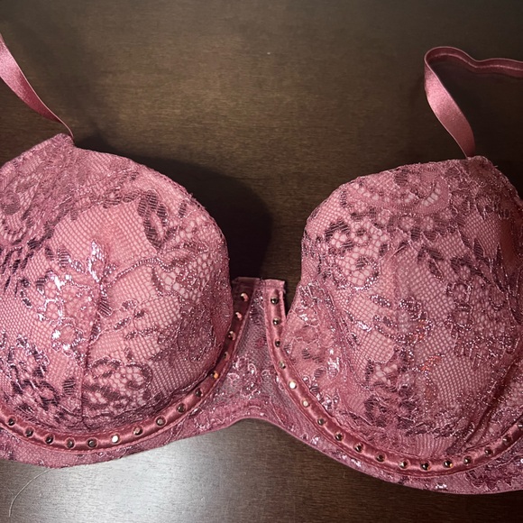 Victoria’s Secret Very Sexy Pink Rhinestone Underwire Lingerie Bra, Size 34C - Picture 13 of 14